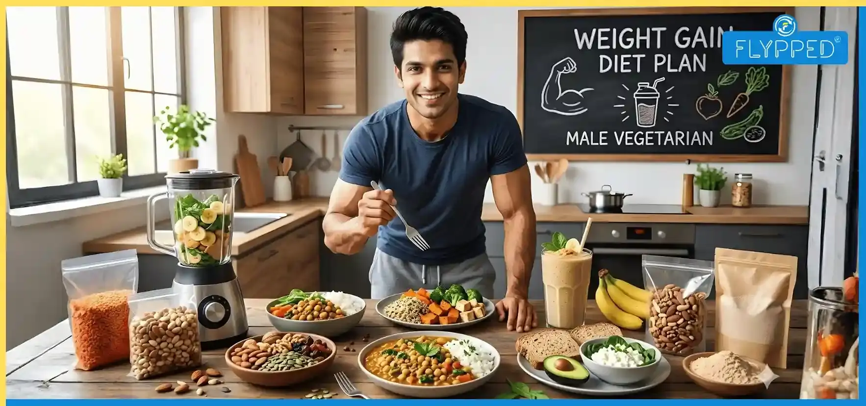 शाकाहारी पुरुष वजन कैसे बढ़ाएं? जानिए सुबह से रात तक का पूरा डाइट प्लान
