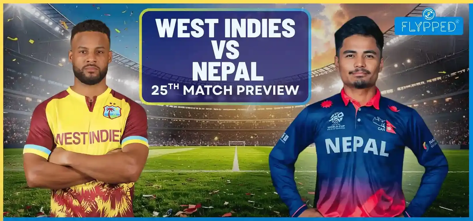 WI vs NEP Match Preview : नेपाल कर पाएगा दो बार के चैंपियन वेस्टइंडीज का शिकार?