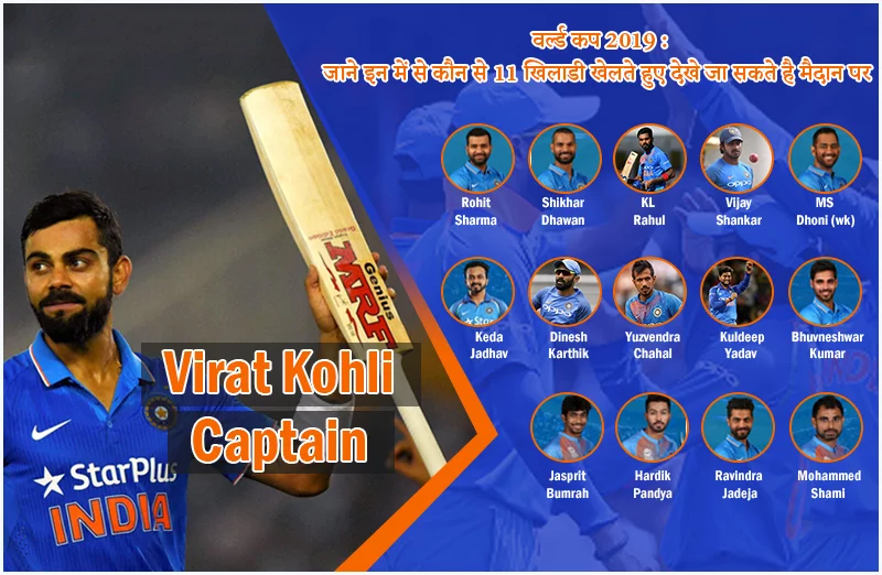 क्रिकेट वर्ल्ड कप 2019: जाने इन में से कौन से 11 खिलाडी खेलते हुए देखे जा सकते है मैदान पर